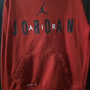 Jordan Youth Medium Red Dri-FIT Pullover Hoodie